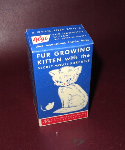 Collectible 1960s Algi Fur Growing Kitten & Magical Mouse Surprise Soap Figure