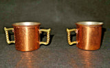 Vintage "Colonial Virginia" Hand Hammered Copper 2.5" Tall Cream & Sugar Set