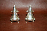 Vintage 3-pc Set - Silverplate on Brass Salt & Pepper Shaker & Tray in Lined Box