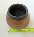 Collectible 4" Tall Modern Art "CT" Black Ceramic Pen Holder Cup w/ Copper Glaze