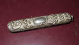 Antique 7.5" Long Ornate Silverplate Clothing Brush - Engraved May to Amos 1906