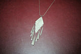 Vintage American Southwest Style 25" Etched Silver Pendant Necklace w/ Tassels