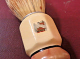 Vintage Retro 4" Shaving Brush w/ Octagon Off-White Bakelite & Wood Handle