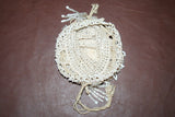 Very Unique 6x4" Vintage Drawstring Beaded Purse Satchel Arts & Crafts Handbag