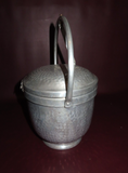 Vintage NASCO 12" Tall 7.5" Italian Dimpled Aluminum Ice Bucket w/ Lid & Handle