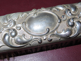 Antique 7.5" Long Ornate Silverplate Clothing Brush - Engraved May to Amos 1906