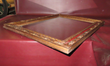 Antique 30x24" Ornate Hand Carved Wood & Gilt Framed Large Hanging Wall Mirror