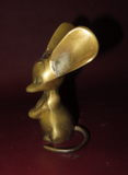 Vintage 1950s 5" Tall Solid Brass Large Eared Mouse Figurine