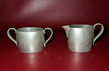 Vintage Pewter Cream & Sugar Set - LH Vaughn - Taunton, MASS