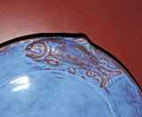 Thora Ovenware Dark Blue Glaze 14" Terra Cotta Pottery Cod Fish Serving Platter