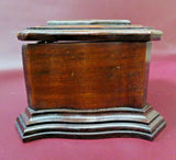 Vintage Italian Style 8" Walnut Flip Lid Felt Lined Jewelry Box w/ Bombay Sides