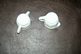 Fancy Vintage 2.5" Tall Milk Glass Cream & Sugar Set