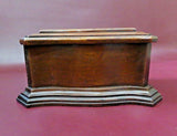 Vintage Italian Style 8" Walnut Flip Lid Felt Lined Jewelry Box w/ Bombay Sides