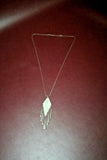 Vintage American Southwest Style 25" Etched Silver Pendant Necklace w/ Tassels