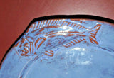 Thora Ovenware Dark Blue Glaze 14" Terra Cotta Pottery Cod Fish Serving Platter