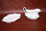 Antique Homer Laughlin Fine American Porcelain 8" Gravy Boat w/ Underplate