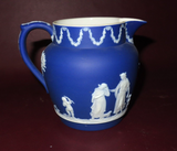 Vintage 5" Tall Wedgwood Vibrant Cobalt Blue Jasperware Pitcher No. 36 - England