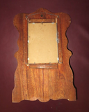 Vintage Mid Century 16" Tall Birchwood Hanging Wall Pocket Key Holder w/ Mirror