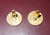 Vintage 1" Replica 1850 California Gold Baldwin & Co Ten Dollar Coin Cufflinks
