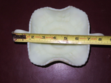 Vintage Fenton White Green Double Handle Vaseline Uranium Butterfly Glass Dish