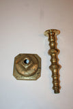 Antique Pair Ornate 9" Victorian English Brass Candlestick Holders w Square Base