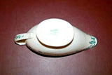 Vintage Shenango China 9" Long White Porcelain Gravy Boat w/ Blue-Green Trim