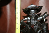 Vintage Hand Carved 13" Tall Chinese Wooden Fisherman Sculpture Figure