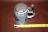 Vintage Marzi & Remy 0.5L 6" Tall Echter Blue German Pottery Stein w/ Pewter Lid