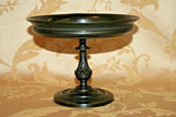 Antique Solid Bronze 8x6" Pedestal Compote Plate w/ Embossed Angel Center Image