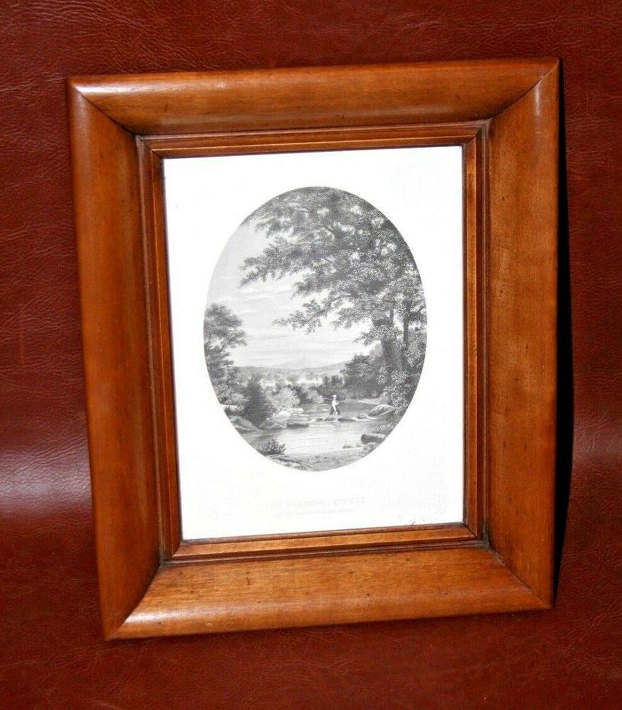 Framed W. Wellsford Engraving Print - "The Stepping Stones" St. Georges River ME