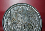 Antique Johann Maresch 10" Black Art Pottery Charger Plaque Neo-Classical Scene