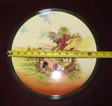 Vintage 13.5" Royal Doulton Rustic England Serving Platter Cottage Scene D.5694