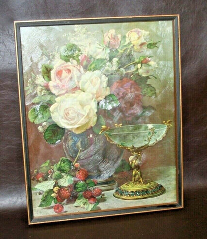 Vintage 17x21" Gilt Framed G. Robie "Cupid's Goblet" 3D Color Print - GP 5498