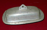 Antique 7.5" Long Stieff American Pewter Lidded Covered Butter Dish - ATC P46