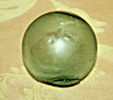 Antique Japanese Style Small 3.25" Aqua Blue Blown Glass Fishing Float