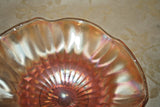 Vintage 5.5" Marigold Carnival Glass Wavy Lip Pedestal Compote Dish