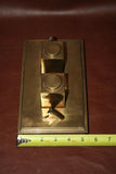 Vintage Italian Brass 9x5" Rectangular Double Desk Pen Inkwell - Sarried LTD