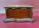 Vintage Italian Style 8" Walnut Flip Lid Felt Lined Jewelry Box w/ Bombay Sides