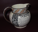 Antique 9" Wedgwood & Sons Longfellow Richard Briggs Boston Art Pottery Pitcher