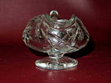 Antique Clear Star Decor 6" Cut Glass Small Glass Footed Sauce Pitcher Creamer