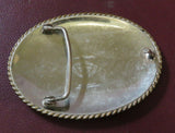 TEX-TAN "Debbie Nelson" Western Belt Buckle w/ Bronze Cowboy & Sterling Front