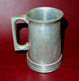 Vintage 4.5" Tall Swatow Nkheung Half Pint Glass Bottom Chinese Pewter Mug Stein