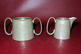 Vintage Hammered English Pewter Cream & Sugar Set - Craftsman Sheffield