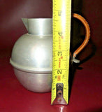 Vintage Queen Art #272 Crown Mark 5" Tall Pewter Pitcher w/ Reed Wrapped Handle