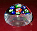 Collectible 2.5" Modern Multi-Color Millefiori Hand Blown Art Glass Paperweight