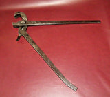 Antique 26" Long Unusual Large Cast Iron Adjustable Wrench Farm Tool