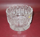 Vintage Ornate Elegant 5.5" Round Star Cut Clear Crystal Nut Dish Bowl