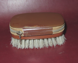 Vintage Special Triple Cut German Manicure Set in 4" Leather Zipper Brush Case