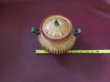 Vintage Southeast Asian Style 8" Tall Hand Woven Rattan Lidded Pot Shape Basket