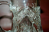 Vintage 9.5" Tall Fine "Crystal Clear" Hand Cut Crystal Pitcher - Made in Poland